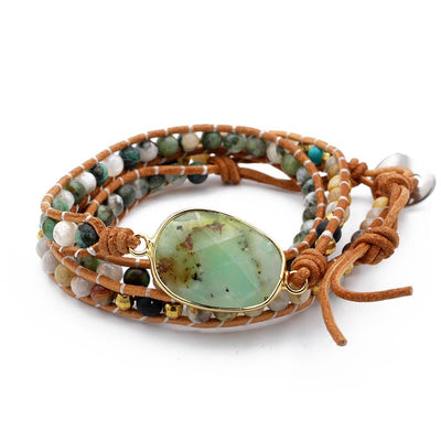 Wickel-Armband - Jade Türkis Onyx
