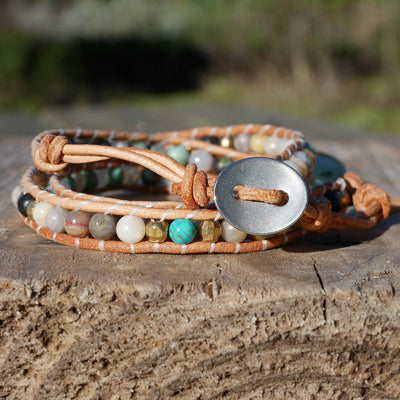 Wickel Armband Naturstein