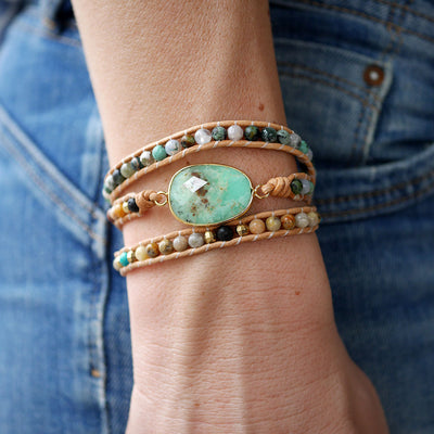 Leder Wickelarmband