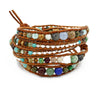 Wickelarmband Naturstein & Leder