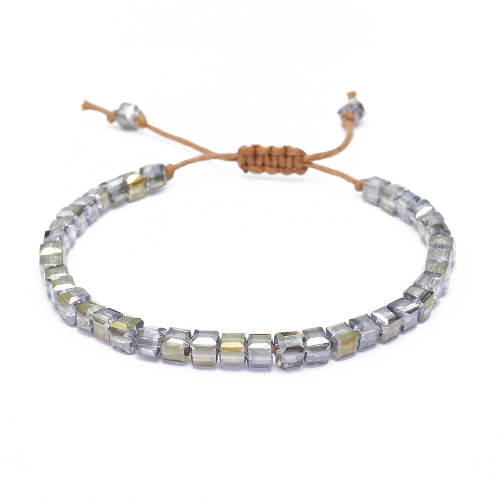 Glas Armband grau glänzend