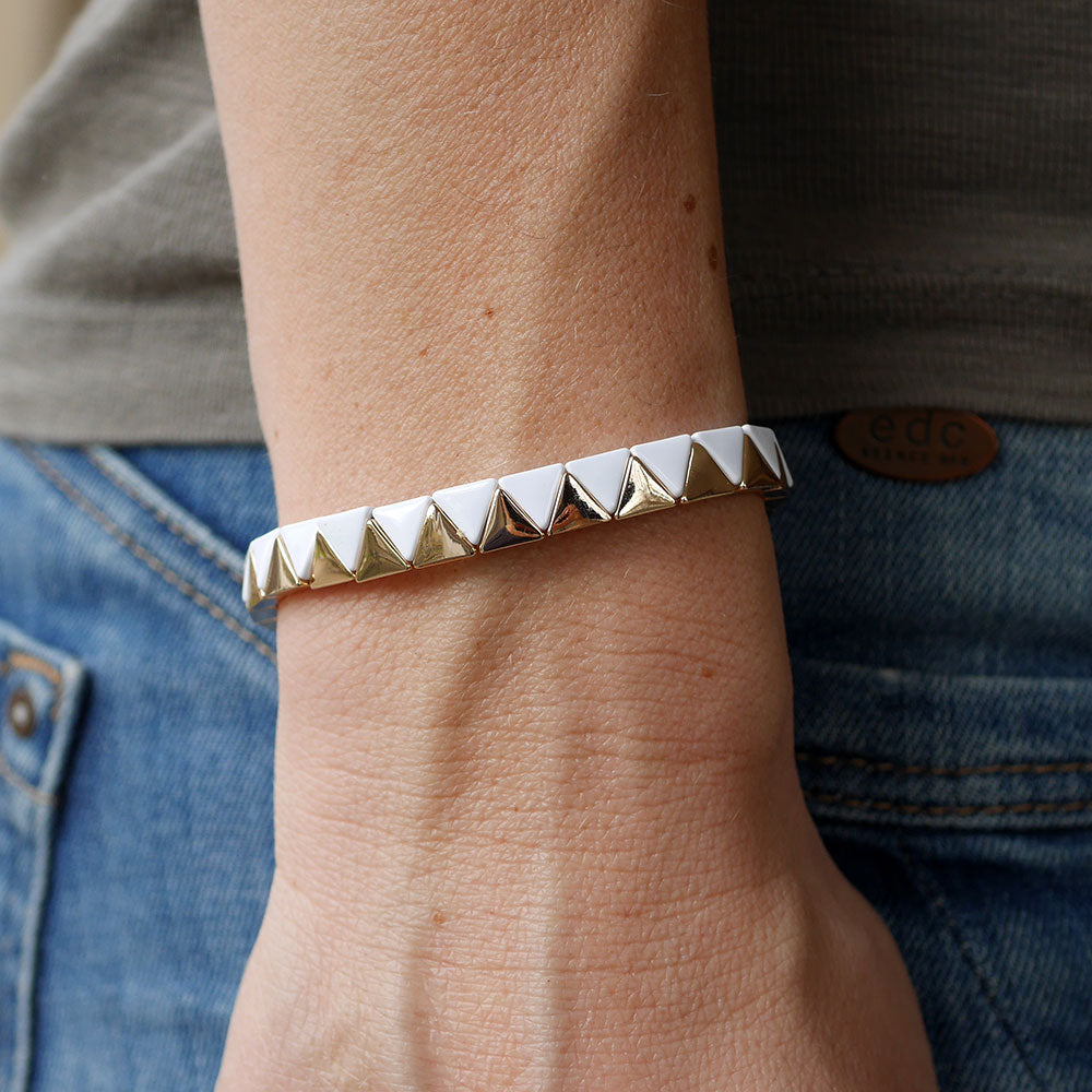 Boho Armband Weiss & Gold