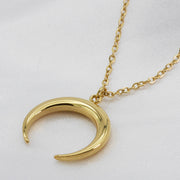 doppelhorn halskette gold (edelstahl vergoldet)