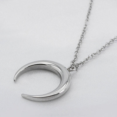 Doppelhorn Halskette Silber