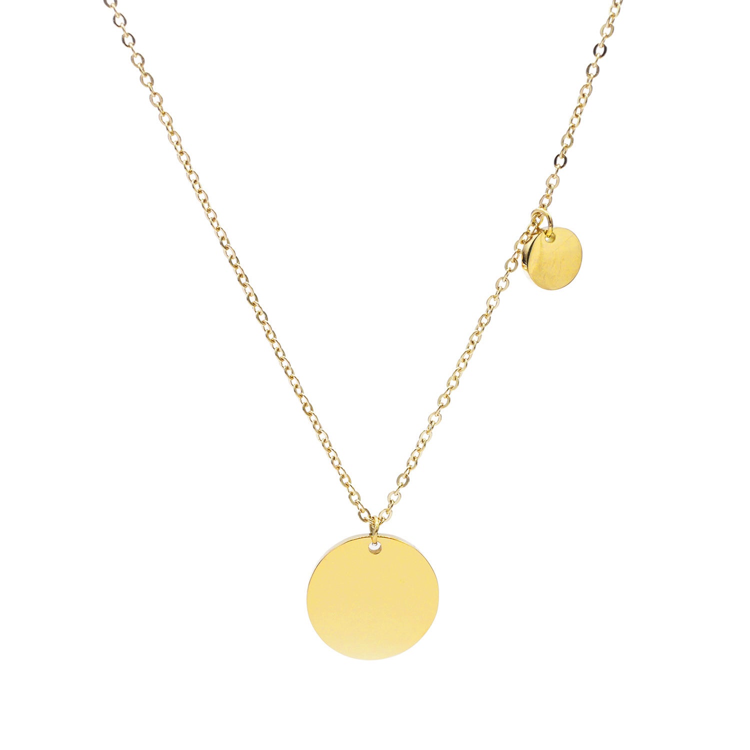 Doppelplättchen Kette Gold