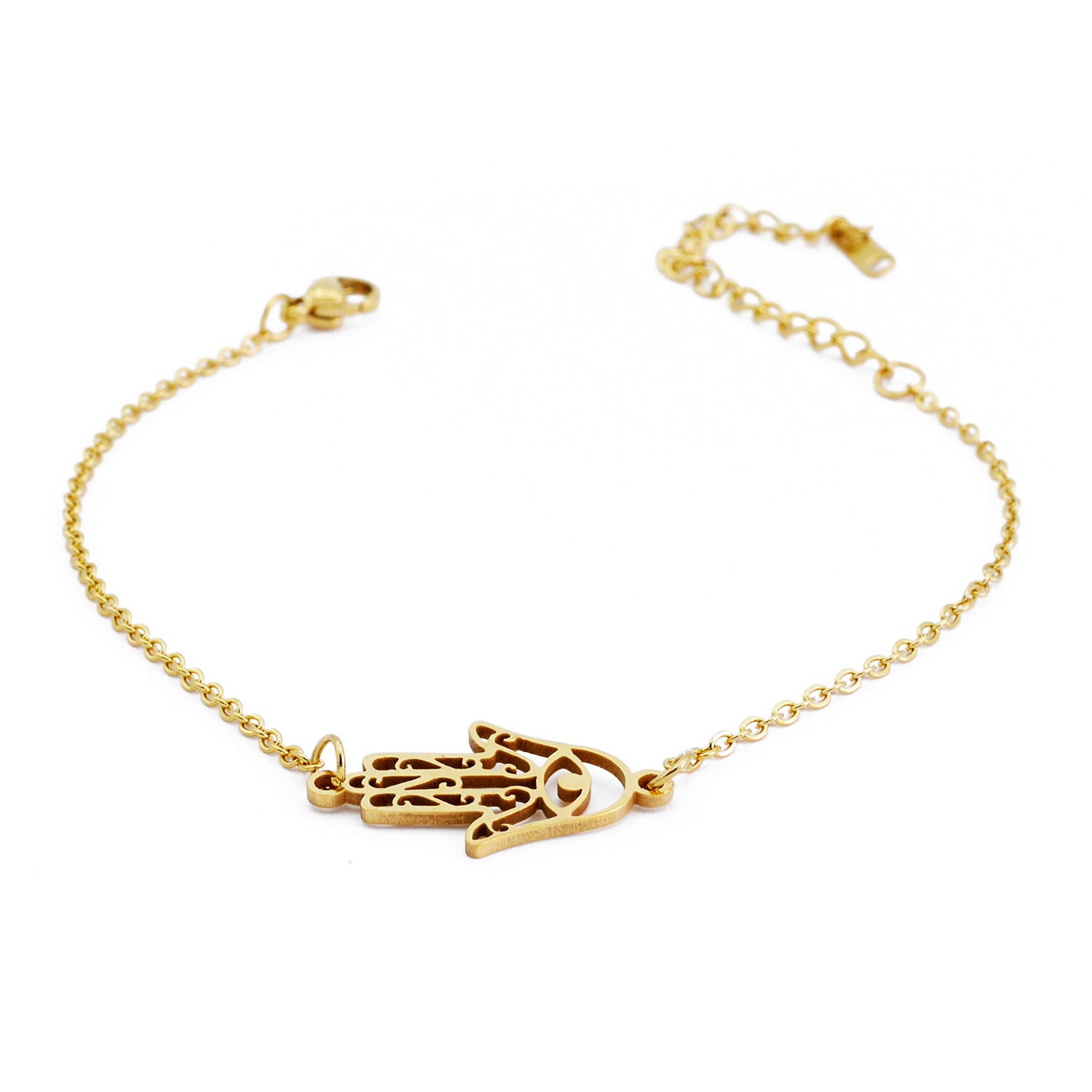 Fatimas Hand / Hamsa Hand Armband Gold