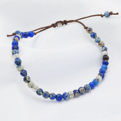 Yoga Jaspis Armband blau