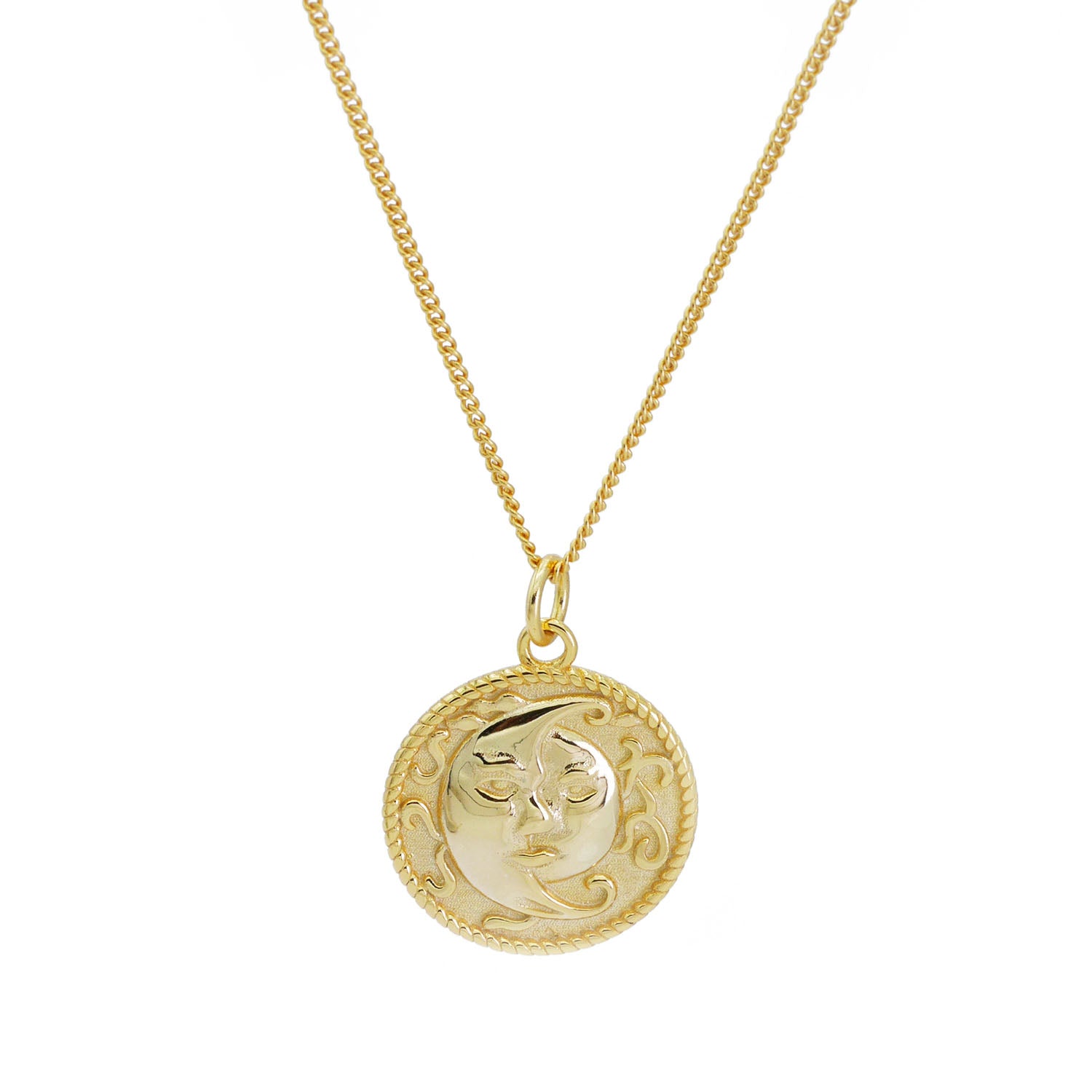 Sonne Mond Halskette Gold (vergoldet)
