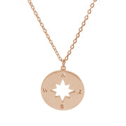 kompass halskette rosegold