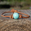 Lederarmband Tuerkis Perle