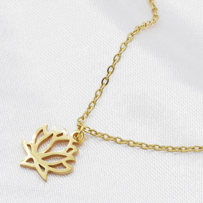 Lotusblüte Halskette Gold (vergoldet)