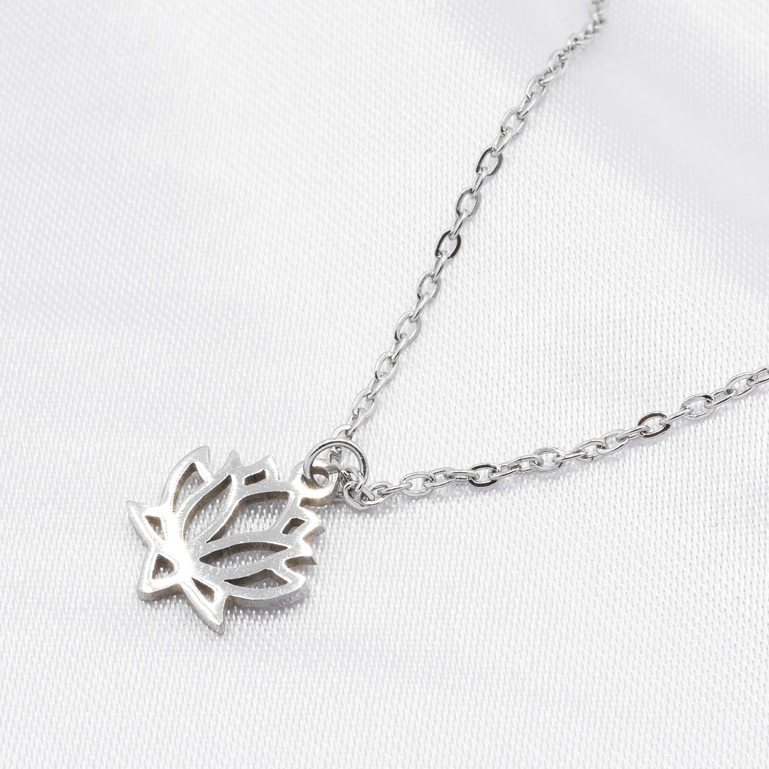 Lotusblüte Halskette Silber