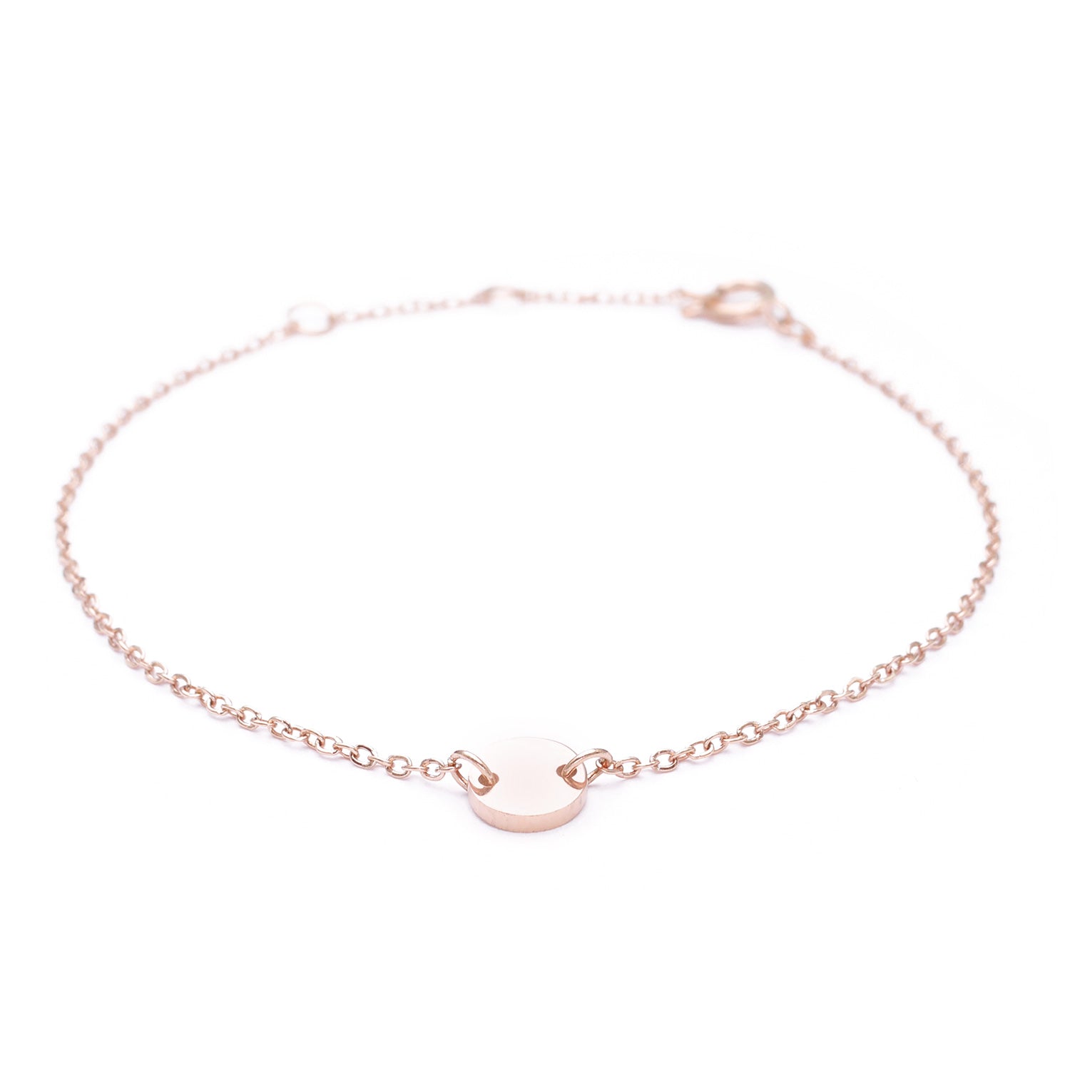 Zartes Plättchen Armband aus Edelstahl, Rosegold