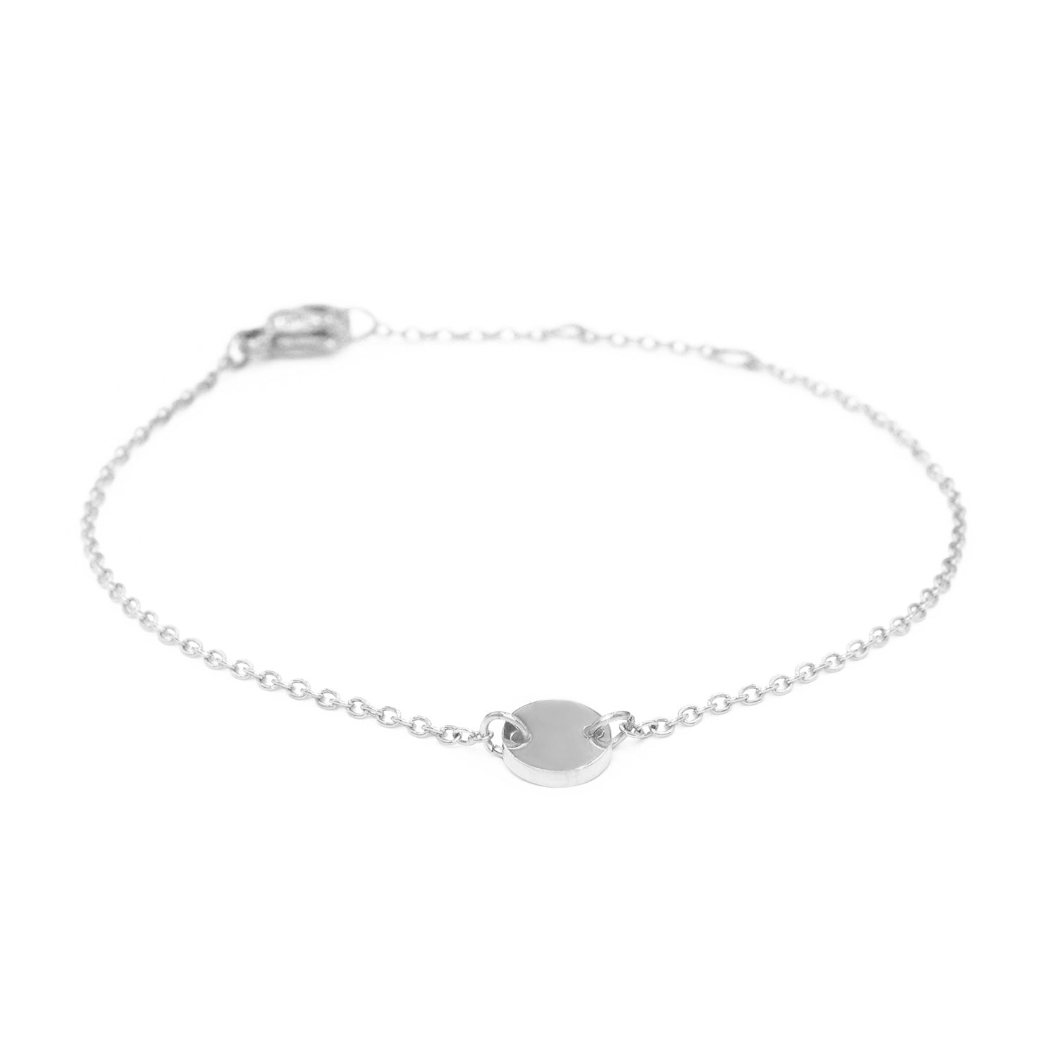 Zartes Plättchen Armband aus Edelstahl, Silber Optik