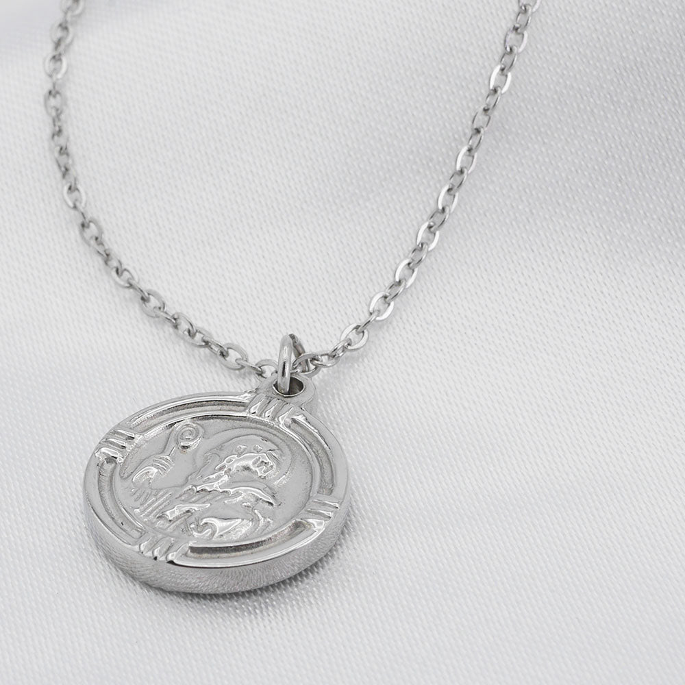 sankt benedikt halskette silber