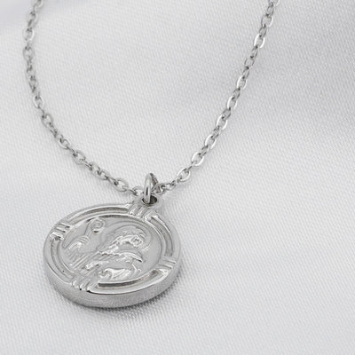 sankt benedikt halskette silber