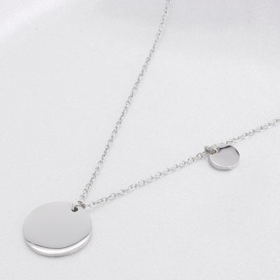 Silber 2 Plättchen Halskette