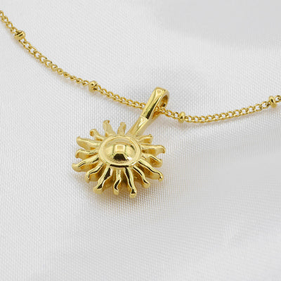 Sonne Halskette Gold (Edelstahl vergoldet)
