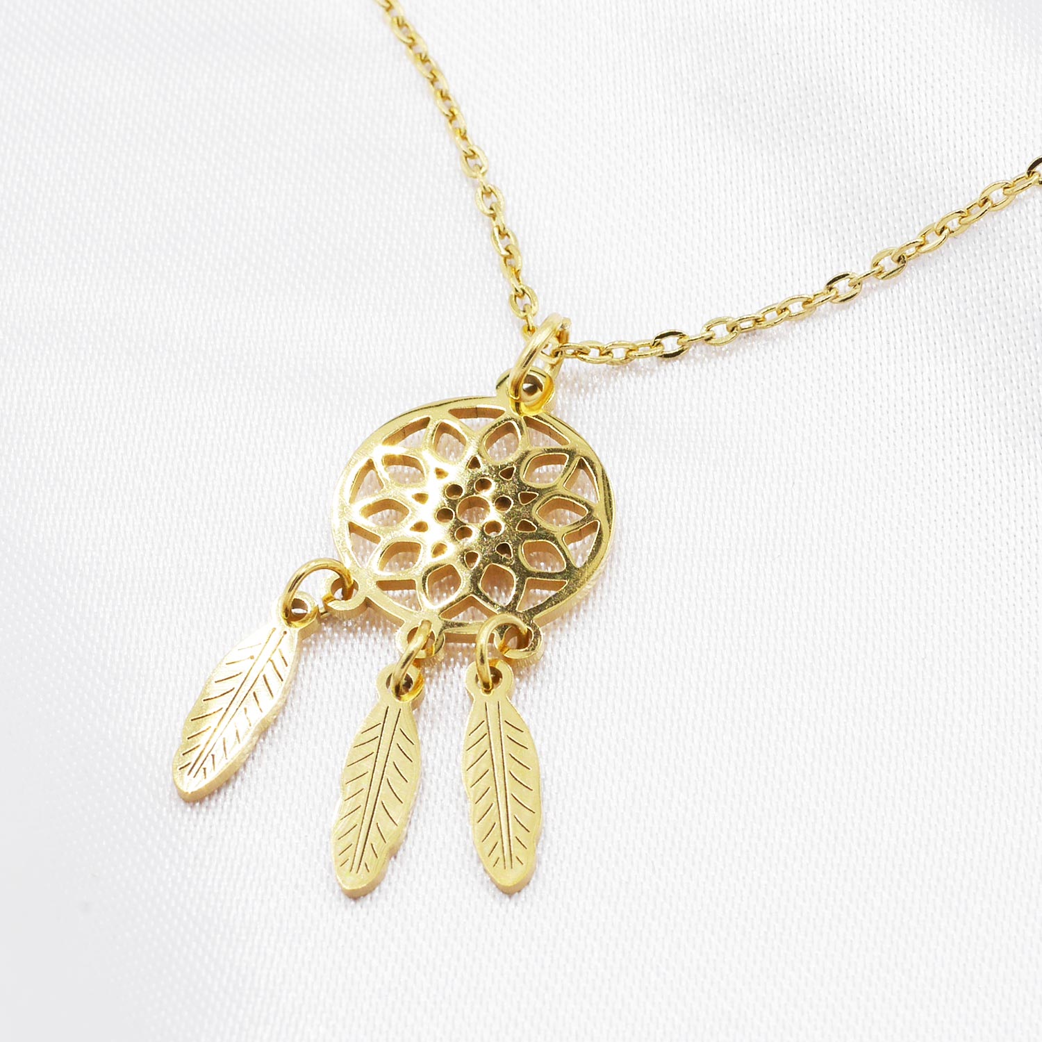 Traumfänger Halskette Gold (vergoldet)