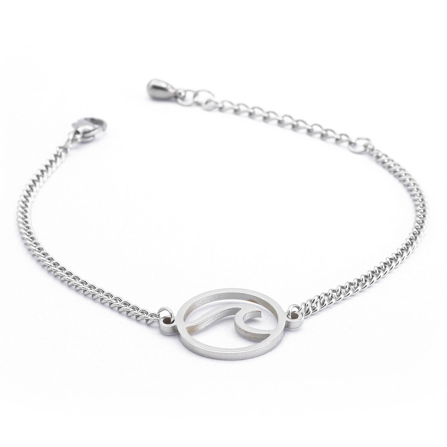 Armband mit Welle / Wave Edelstahl / Silber