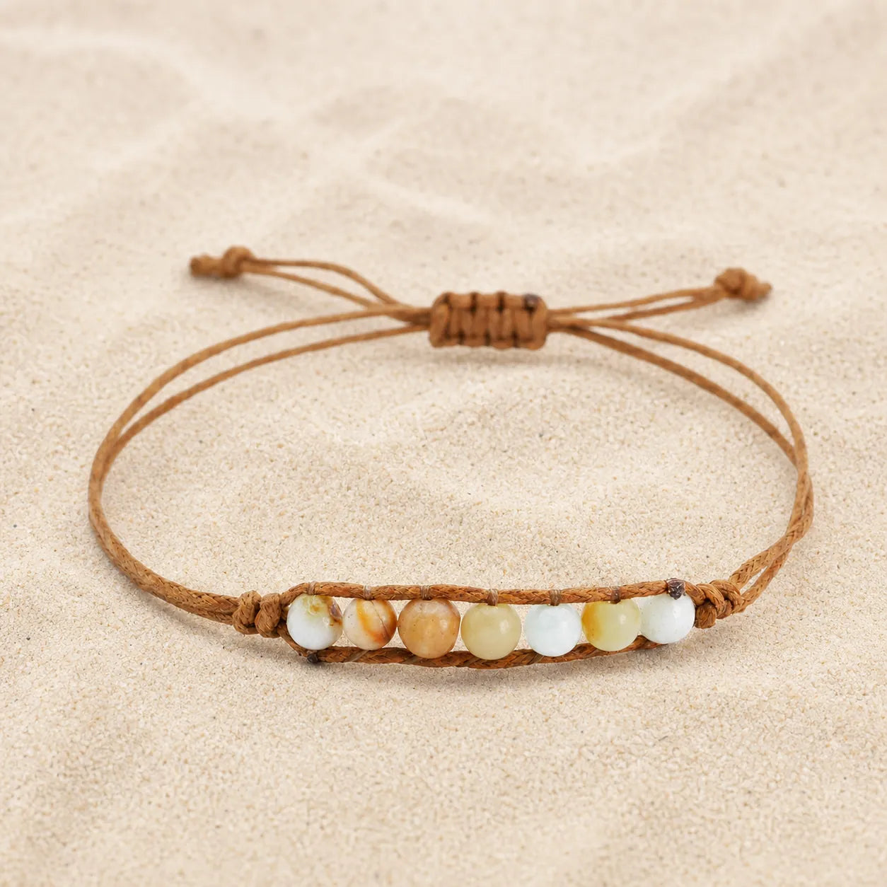 Amazonite bracelet on light sand