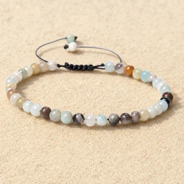 Amazonite Boho Armband – Verstellbar, Handgemacht