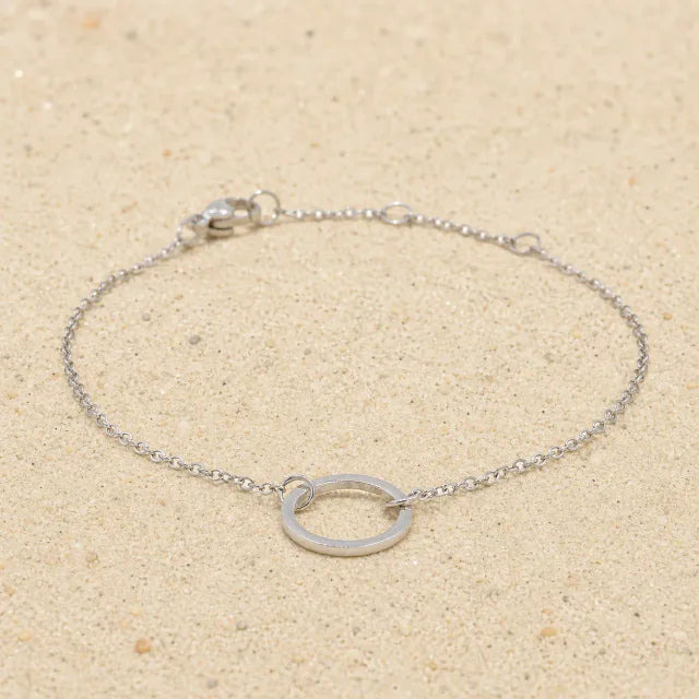 Bracelet with ring silver