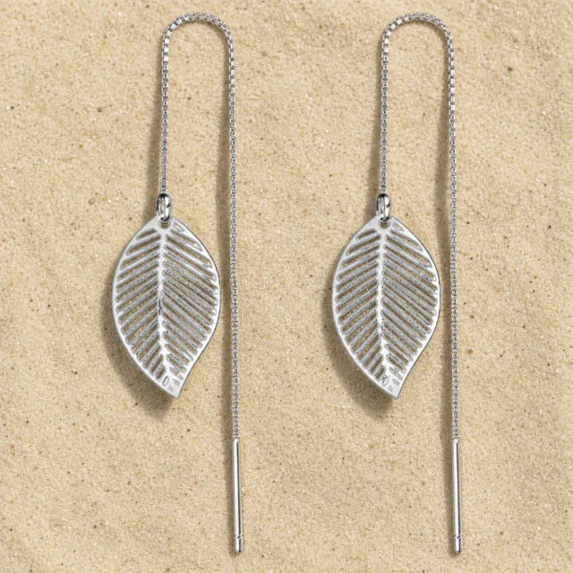 Blatt Ohrhänger Silber