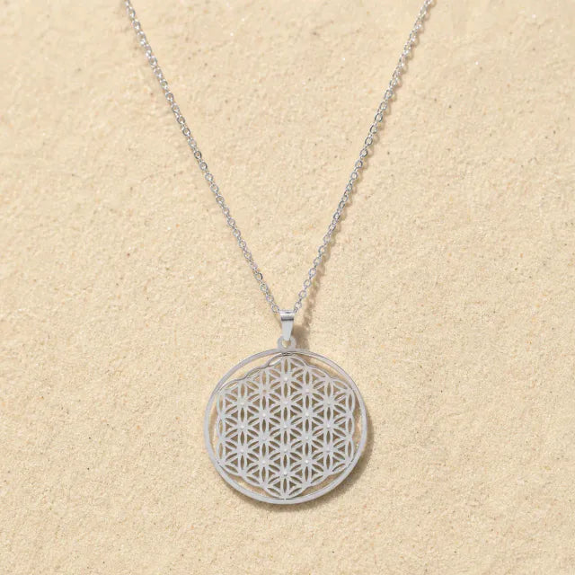 Flower of Life Necklace Silver