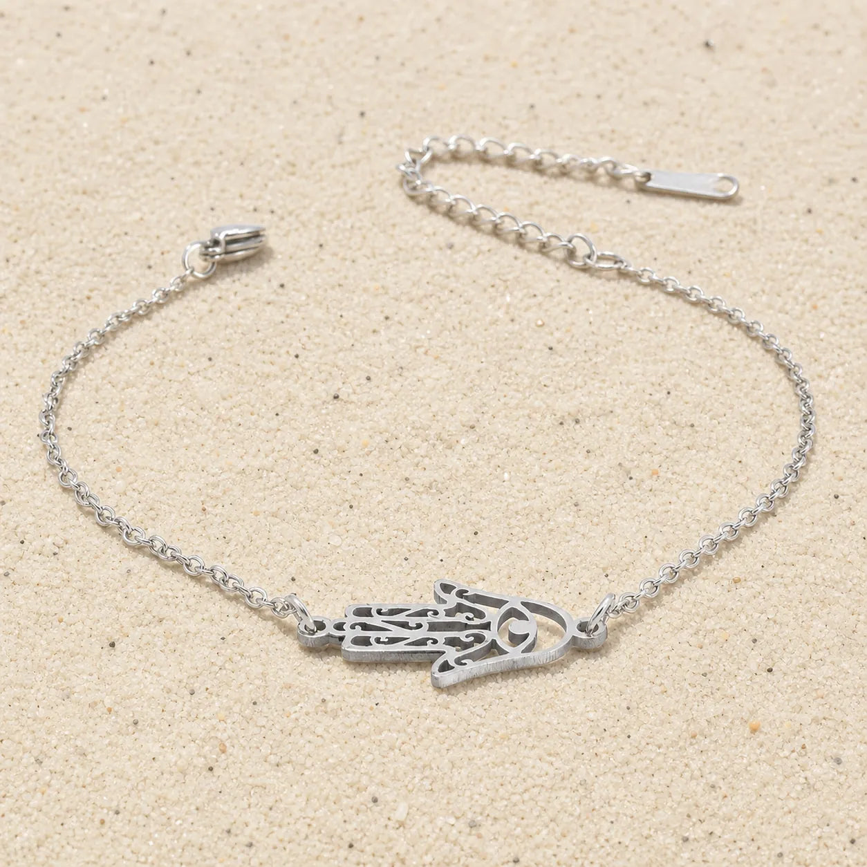 Fatima's Hand Bracelet on light sand