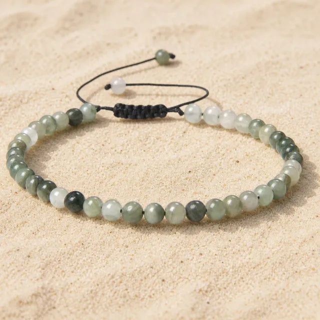 Grass Stone Boho Armband – Verstellbar, Handgemacht