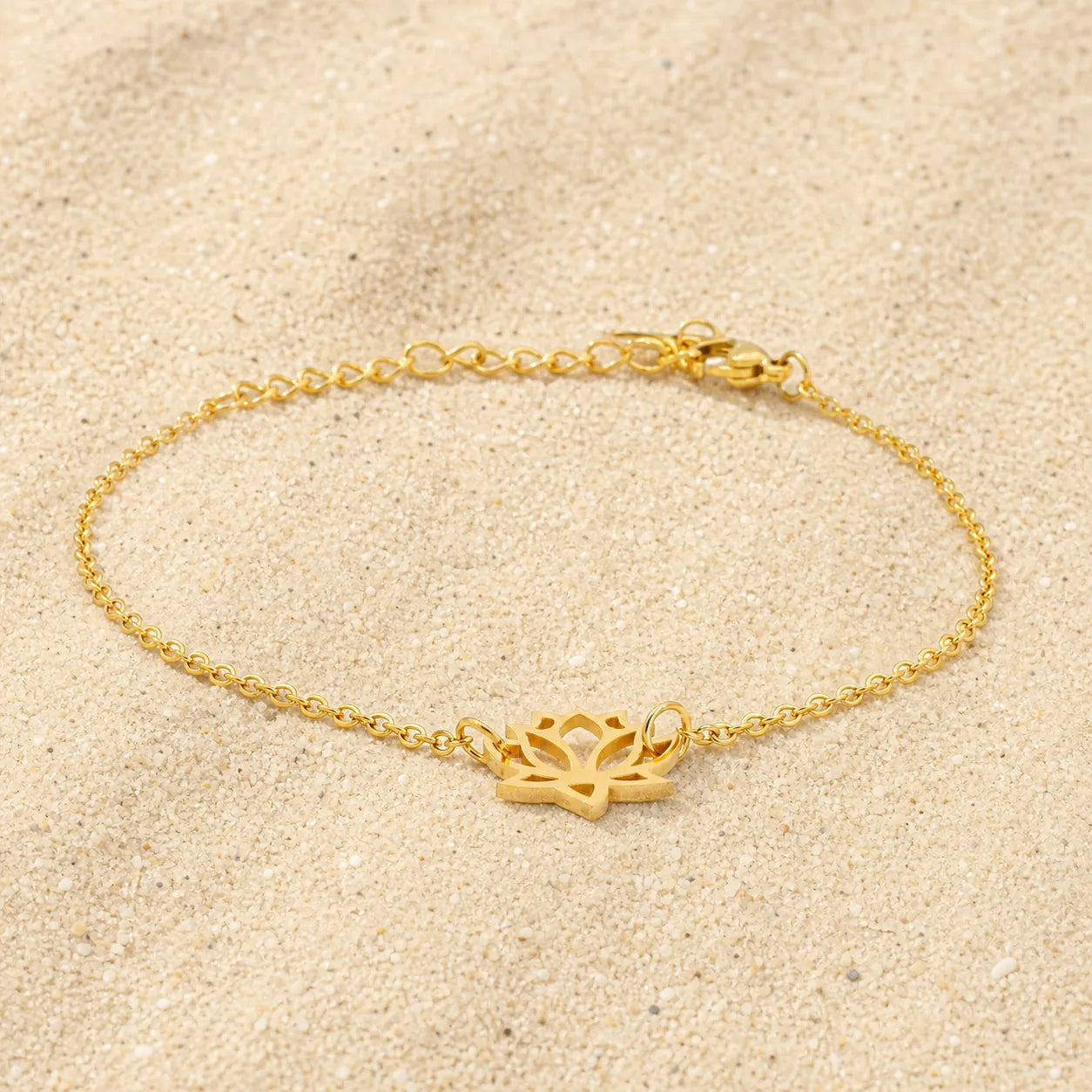 lotus bracelet on light sand
