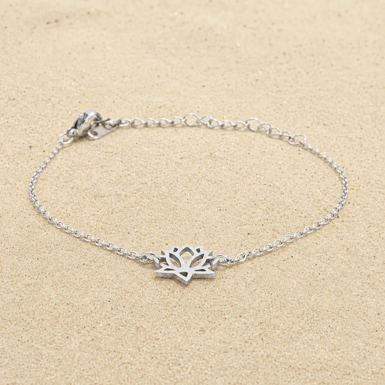 lotus bracelet on light sand