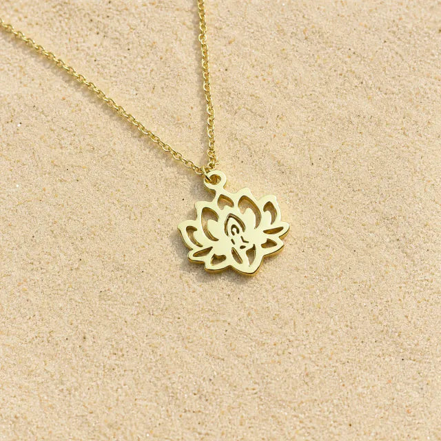Lotusblüten Kette Gold – Spiritueller Blume Anhänger
