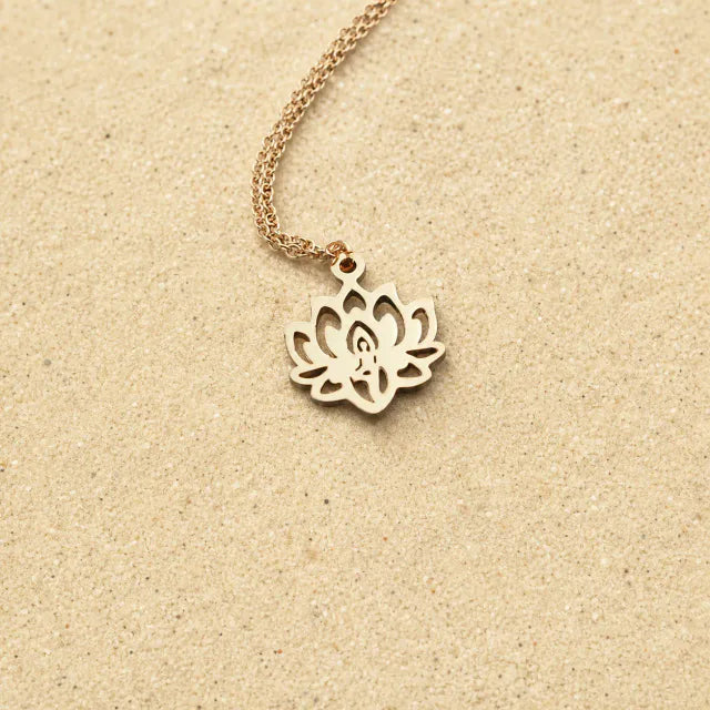 Lotusblüten Kette Roségold – Filigraner Blume Anhänger