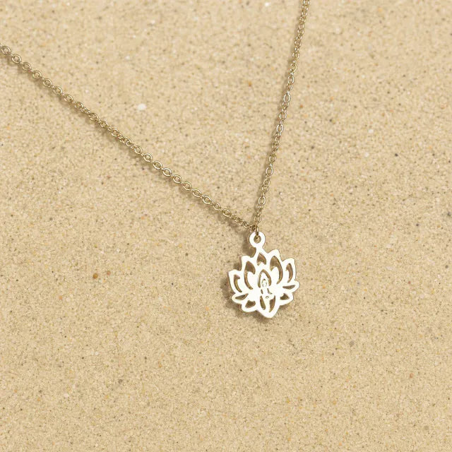 Lotusblüten Kette Silber – Filigraner Blume Anhänger