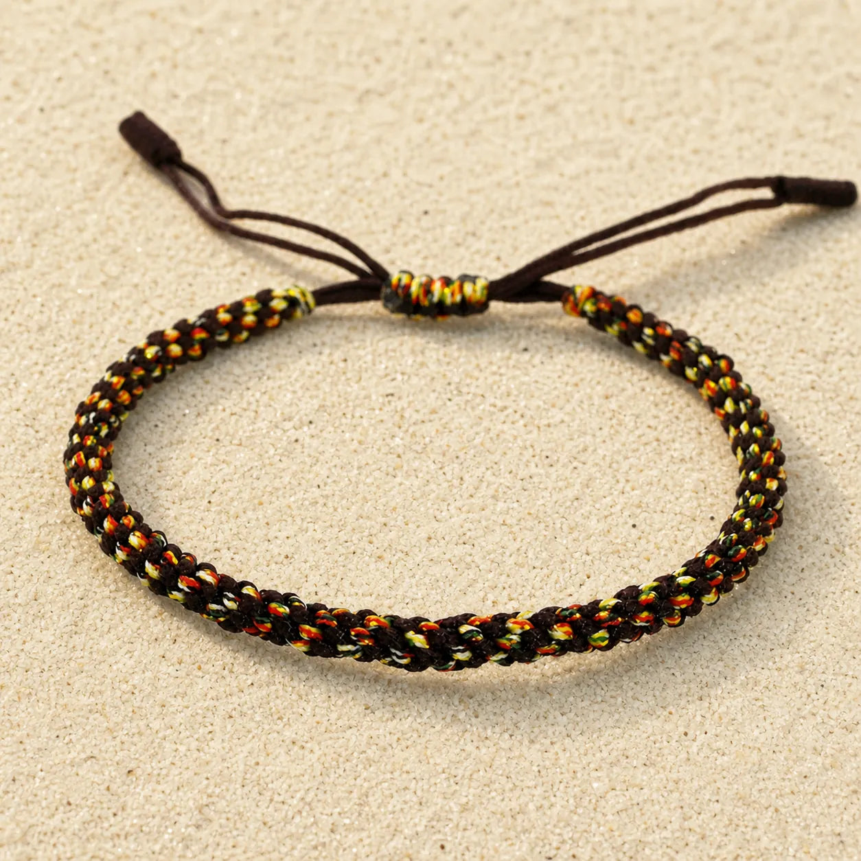 Tibetan bracelet - colorful on light sand