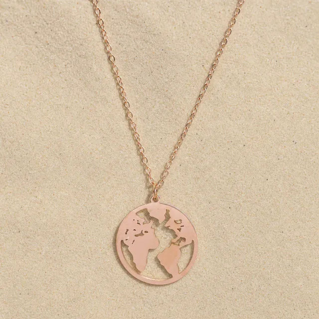 Globe Necklace Rose Gold