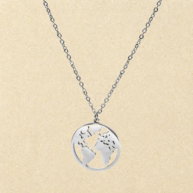 Globe Necklace Silver